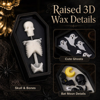 Vela Aromática de Ataúd de Halloween, Vela Fantasma 3D Espeluznante, Decoración para Mesa del Hogar, Recuerdo para Fiesta de Halloween, Regalo Festivo