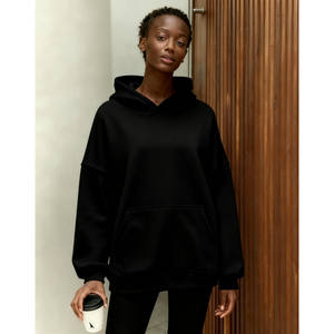 N A Brand Custom <b>Black</b> <b>Hoodie</b> Women Unisex XS 2XL Oversized Fit Zippered Design Solid Color Casual Wear Autumn Season - Product Image 3