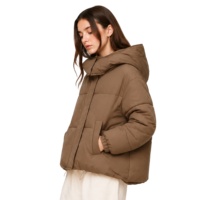 Veste courte matelassée à capuche pour femme, manteau d'hiver rembourré - Tissu recyclé écologique, service de logo personnalisé ODM OEM