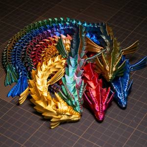Dragones Decorativos Impresos en 3D, Juguetes de Plástico Luminosos con Articulaciones Móviles, Dragones de Agua y Mar, Decoraciones Infantiles - Product Image 1