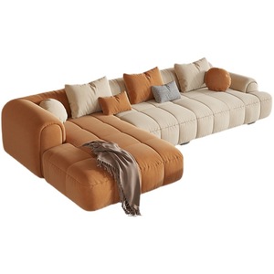 Italian Popular Fabric <b>Sofa</b> Cream Style <b>Small</b> Apartment Tech Cloth Straight Corner Puff <b>Sofa</b> Combination - Product Image 5