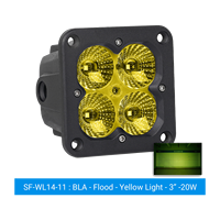 Projecteur de travail LED 20W, 3,5 pouces, encastré, pour conduite tout-terrain, antibrouillard, blanc ambre, rétroéclairage, IP67, 9-36V DC, 12V 24V, camion, SUV, 4x4