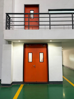Portes industrielles doubles en acier avec fenêtre pour usage commercial, hospitalier, scolaire et industriel