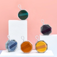 Boîtes d'emballage portables pour petits puffs à poudre, boîtes d'emballage en plastique anti-poussière avec couvercle transparent pour outils de maquillage