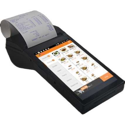 7 polegadas portátil tudo em um Pos máquina baseada Android Handheld Cash Register com 80mm impressora de boa qualidade para o varejo