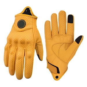 Professional Leather Motorbike <b>Gloves</b> Full Finger Touch Screen Breathable Protective Gear <b>For</b> <b>Men</b> Riding Racing Outdoor Sports - Product Image 1