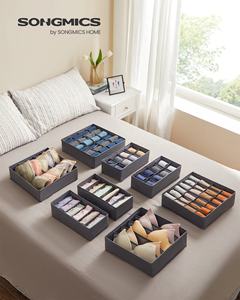 SONGMICS Drawer Organizer Kleider schrank Organizer BH Unterwäsche Socken Krawatten Faltbare Stoff boxen Unterwäsche Aufbewahrung boxen - Product Image 1