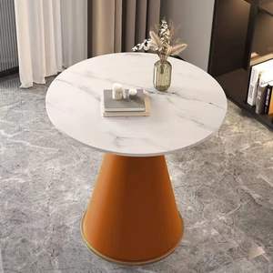Mesa de centro redonda de mármol, mesa moderna para sala de estar, mesa para balcón, estilo nórdico minimalista - Product Image 4