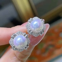 Boucles d'oreilles à clous en perles rondes de grande taille pour femmes, clous d'oreilles fixes à perle unique, accessoires de bijoux simples et polyvalents pour tous les jours