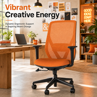 Chaise de bureau ergonomique en maille avec base en forme de traîneau et accoudoir fixe pour salle de conférence et de formation
