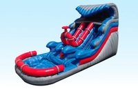 Toboggan gonflable à double voie pour jardin extérieur avec piscine