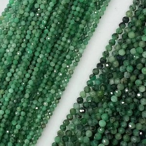 Fatingna Natural Smooth <strong>Emerald</strong> Stone <strong>Beads</strong> 2mm 3mm 4mm Green Gemstone Faceted High Quality Fashionable Jewelry Making Material - Product Image 2