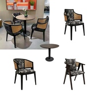Canapé de luxe moderne en bois et rotin, chaise individuelle en rotin, canapé de loisirs pour immeuble de bureaux, terrasse, cour, mobilier d'hôtel