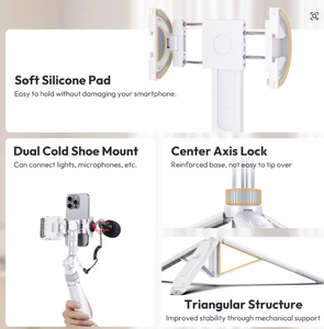 Perche à selfie Ulanzi TT88 à fixation supérieure, 1,44 mètre, avec trépied photo à clip magnétique, utilisée pour les enregistrements vidéo en direct sur mobile, etc. - Product Image 2