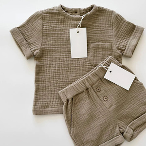 2024 nuevo diseño 100% muselina <span class=keywords><strong>de</strong></span> algodón ropa <span class=keywords><strong>de</strong></span> bebé recién <span class=keywords><strong>nacido</strong></span> camisas conjunto <span class=keywords><strong>de</strong></span> regalo <span class=keywords><strong>para</strong></span> la temporada <span class=keywords><strong>de</strong></span> verano - Product Image 3