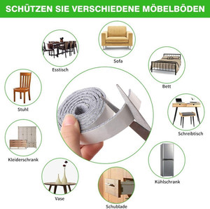 Glissières pour meubles en <span class=keywords><strong>feutre</strong></span> gris, bande <span class=keywords><strong>de</strong></span> <span class=keywords><strong>feutre</strong></span> autocollante, rouleaux <span class=keywords><strong>de</strong></span> bande <span class=keywords><strong>de</strong></span> <span class=keywords><strong>feutre</strong></span>, glissières pour chaises pour protéger le sol - Product Image 5