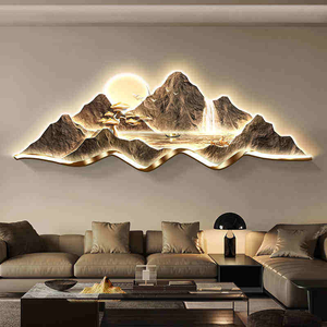 Decorazione Moderna per Soggiorno, Quadro <span class=keywords><strong>da</strong></span> <span class=keywords><strong>Parete</strong></span> con Illuminazione <span class=keywords><strong>LED</strong></span>, Dipinto Paesaggistico di Alta Qualità per Sfondo Divano - Product Image 3