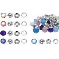 Kancing Baju Berlapis Nikel Bebas Nikel Model Flatback Prong Rhinestone Snap, Dapat Dicuci, Warna-warni, Untuk Pakaian & Mantel, Model SBD-001 Merek RICH