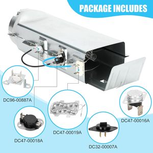 שדרוג גוף חימום ידני מאלומיניום DC97-14486A ל-DC96-00887A 0.8W 110V מתאים למייבשי סמסונג Dv45h7000ew/a2 - Product Image 2