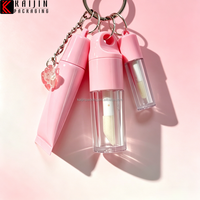 Tube de rouge à lèvres créatif DIY 1ml+8ml+4ml rose, tube souple pour rouge à lèvres, emballage cosmétique avec chaîne
