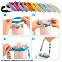 Anneau de suspension en silicone ZT pour gobelet d'eau, poignée portable avec cordon élastique, accessoires de bar jetables certifiés pour l'exportation