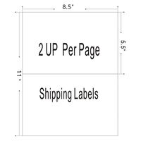 Etiquette demi-feuille A4 8.5 "x 5.5" Etiquettes d'expédition autocollantes adhésives pour étiquettes d'emballage pour imprimantes à jet d'encre et laser