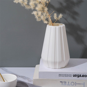 Moderno vaso di fiori in <span class=keywords><strong>plastica</strong></span> blu Navy crema e rosa rosa di colore per il soggiorno casa decorazione di nozze per il fiore fresco artificiale - Product Image 4