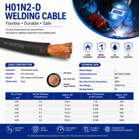 Huaqi Großhandel Flexible Gummi-Schweißkabel 10 16 25 35 50 70 95 mm² Kupfer Elektrisches 1/0 2/0 4/0 Strom-Schweißkabel