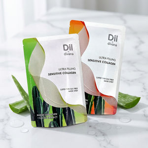 Sachet plat en feuille métallisée imprimé sur mesure, thermoscellable, pour échantillon de masque facial, emballage pour produits de soin liquides - Product Image 1