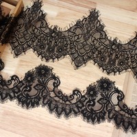 Dentelle à bordure irrégulière pour vêtements, patchwork, embellissement DIY, bordure de jupe, dentelle pour voile de mariée