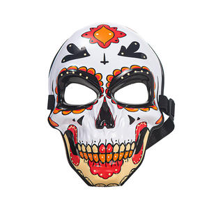 Máscara de Resina con Calavera Pintada de Caballero Oscuro, Accesorios para Fiestas de Disfraces, Día de Muertos Mexicano - Product Image 5
