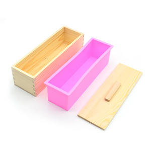 Khuôn làm xà phòng hình chữ nhật lớn bằng silicon, thủ công, 1200ml, kèm hộp gỗ và nắp - Product Image 3