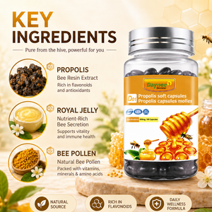 Capsules molles de propolis, <span class=keywords><strong>gelée</strong></span> <span class=keywords><strong>royale</strong></span>, pollen d'abeille, soutien immunitaire quotidien, complément alimentaire, marque privée, usine OEM ODM - Product Image 5
