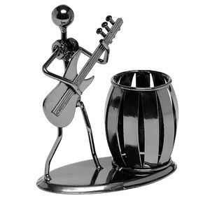Portapenne in Metallo Creativo e Semplice a Forma di Pianoforte, Violino, <span class=keywords><strong>Sax</strong></span>, Ornamento Decorativo di Lusso per Scrivania, Regalo Artistico - Product Image 1