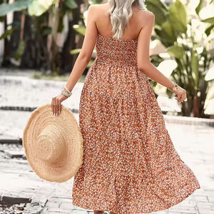 D&amp;M 2024 Ladies Casual Midi Dresses Hot Selling Long Summer Off-the-Shoulder Solid Eco-Friendly Washable Women's <strong>Clothing</strong> - Product Image 3