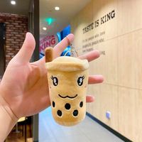 Vente en gros de porte-clés en peluche Boba jouets mini perle thé au lait tasse à café Boba mignon porte-clés en peluche thé au lait mini peluches porte-clés boba