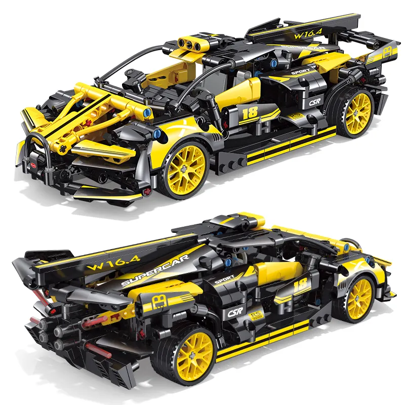 Yarış modeli araba inşaat eğitim yetişkinler için öğretici oyuncaklar 677 adet araba yapı taşı setleri