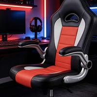 Chaises de jeu ergonomiques et confortables en cuir de style course avec repose-pieds, vente en gros