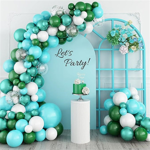 113 pezzi di palloncino in lattice metallizzato blu e verde Kit di ghirlanda parete arco e sfondo per feste di compleanno di Halloween decorazioni - Product Image 1