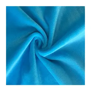 Blue Colour 100% Polyester Velboa Fabric Crystal Minky Plush Fabric For Making Baby Blanket