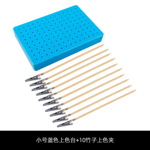 <b>Small</b> Blue Painting Clamp Stand With <b>Wooden</b> Sticks And Clips Set Of 10 For Craft Supplies - Product Image 2