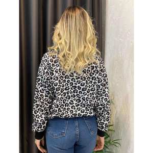 Sudadera de Mujer con Estampado de Leopardo, Tejida, Transpirable, 320 g/m², Ropa Casual - Product Image 4