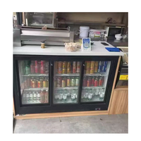 Mini-réfrigérateur de bar commercial à 3 portes, vitrine réfrigérée sous comptoir, refroidisseur de boissons