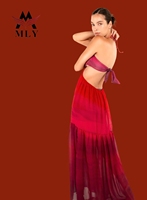 Robes longues plissées en A pour femmes d'été, couleur rouge, pour les vacances, robes de plage fluides, robes de plage