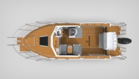 Bateau de pêche de luxe commercial de 8 m en aluminium à coque en V profond pour eau salée, yacht de croisière avec cabine