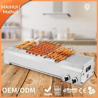 Gril à gaz commercial exclusif transfrontalier en acier inoxydable, machine à brochettes sans fumée pour grillades d'huîtres, de gluten et d'ailes de poulet