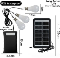 Lampe solaire d'urgence pour le camping avec indice de protection IP65, batterie rechargeable pour l'utilisation en jardin et sur route, ampoule à charge USB