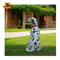 Grande décoration extérieure belle statue en résine d'animal de chien grandeur nature en fibre de verre