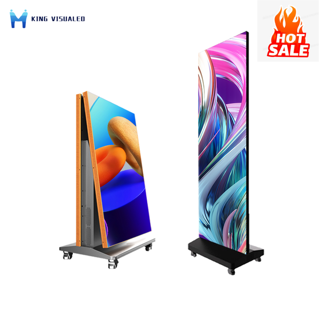 King Visionled Portable Indoor P1.8/P2.5 IP65 LED Digital Poster Display Foldable Mobile for Retail Store & Shopping Mall
