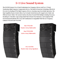 Speaker Dual 12 inci Audio 700W, Speaker Array dua arah tahan air dalam/luar ruangan, sistem suara konser